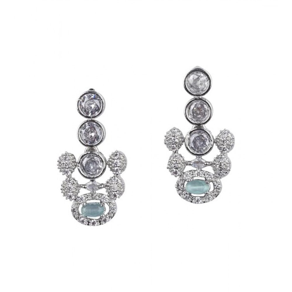 Generic Women's Brass Silver Plated Necklace set (Turquoise)