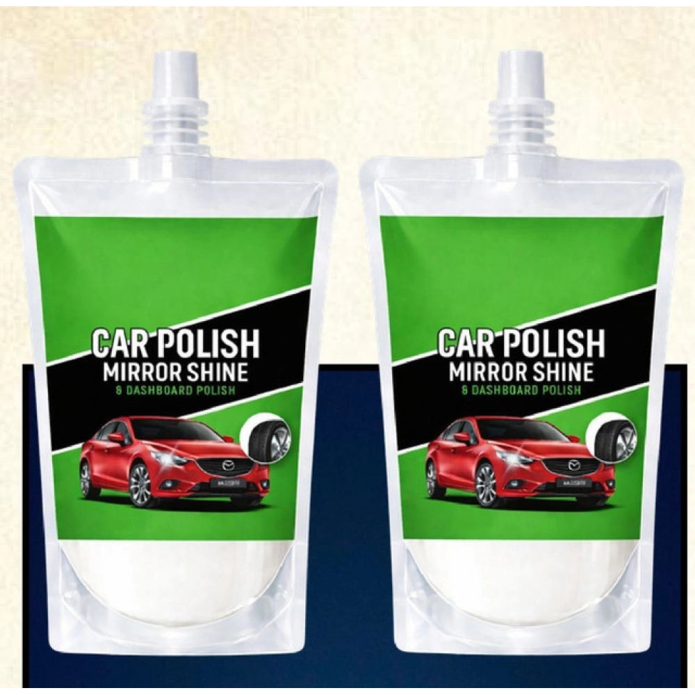 Generic Pack of 2 Car and Bike Polish Mirror Shine Liquid Pouches 100 ML