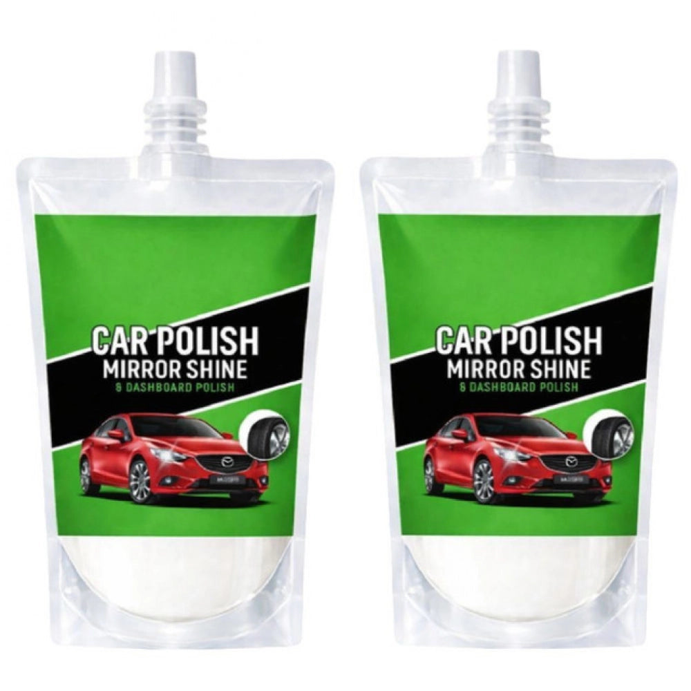 Generic Pack of 2 Car and Bike Polish Mirror Shine Liquid Pouches 100 ML