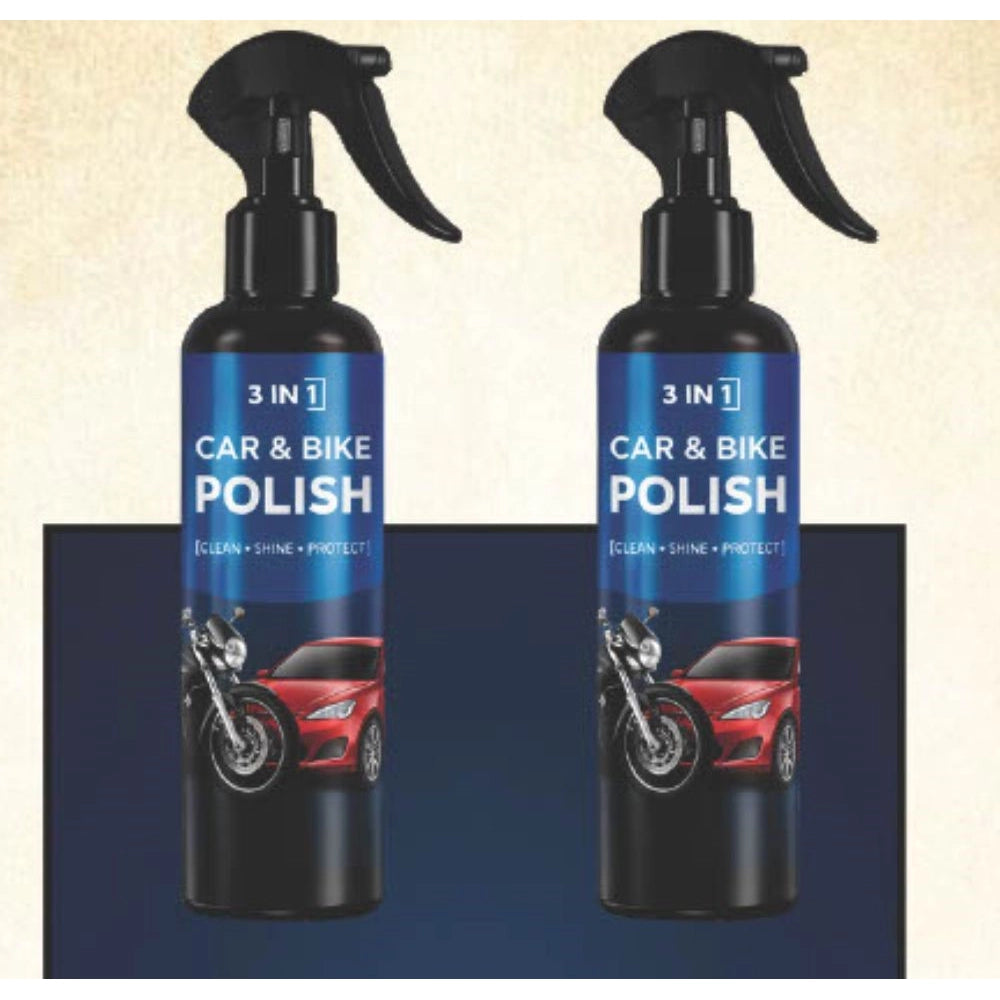 Generic Pack of 2 3-in-1 Car and Bike Polish Spray Bottles 100 ML