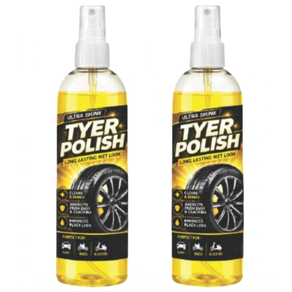 Generic Pack of 2 Deep Black Tyer Polish Liquid Spray Bottle 100 ML