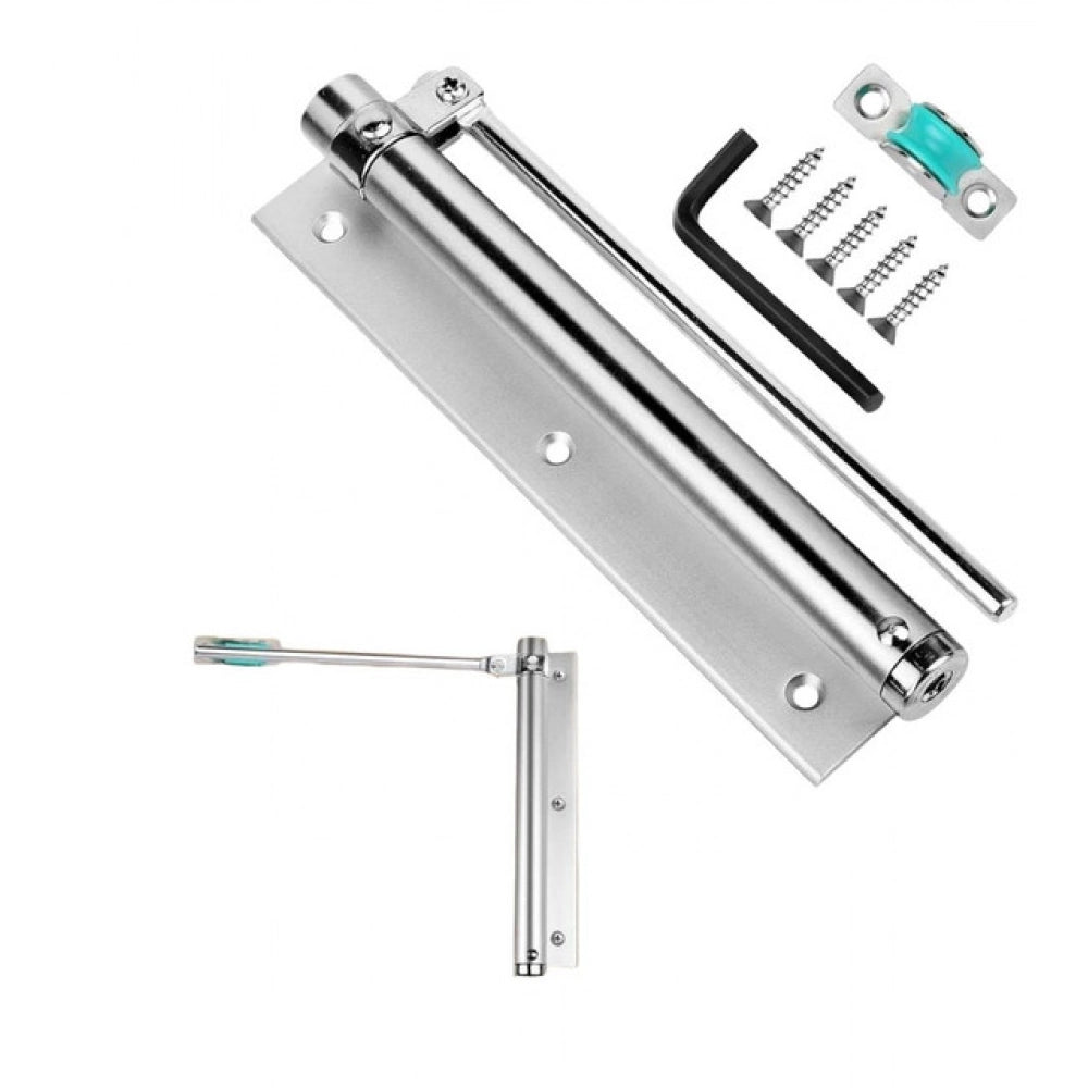 Generic Pack of 2 Automatic Door Closer Hinge Lock (Silver)