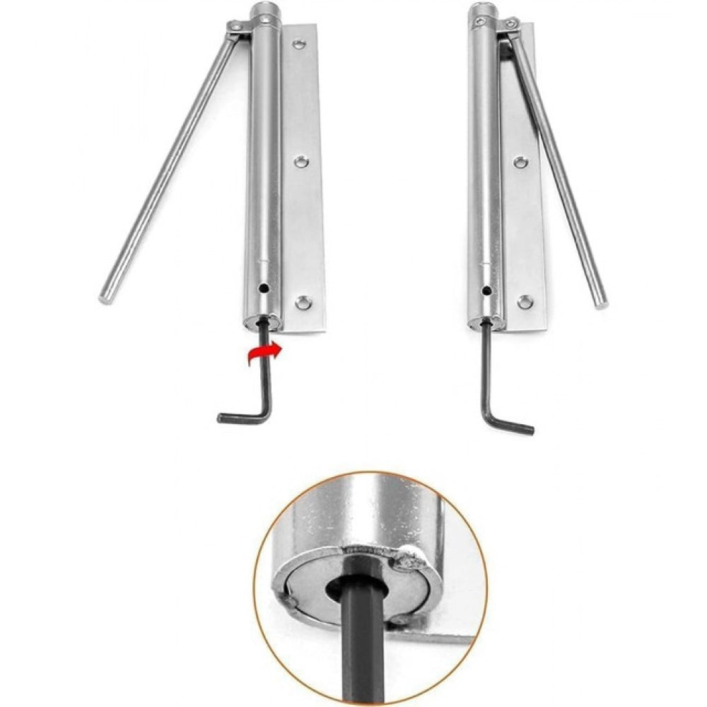 Generic Pack of 2 Automatic Door Closer Hinge Lock (Silver)