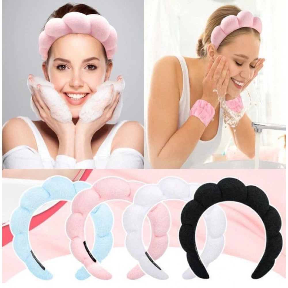 Generic Pack of 2 Spa Headband And Wristband Set (Pink)