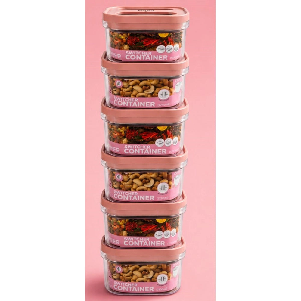 Generic Pack of 6 Switchers Airtight Storage Container Set 1250 ML (Pink)