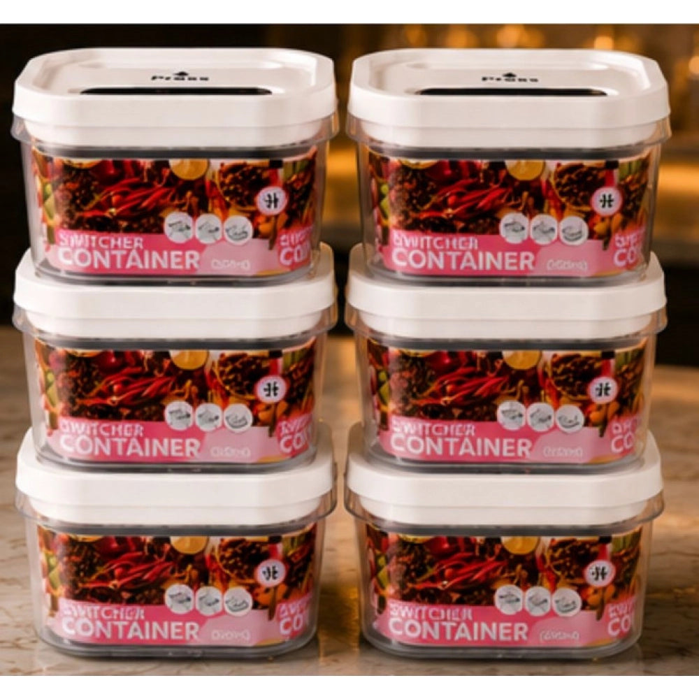 Generic Pack of 6 Switchers Airtight Storage Container Set 1250 ML (White)