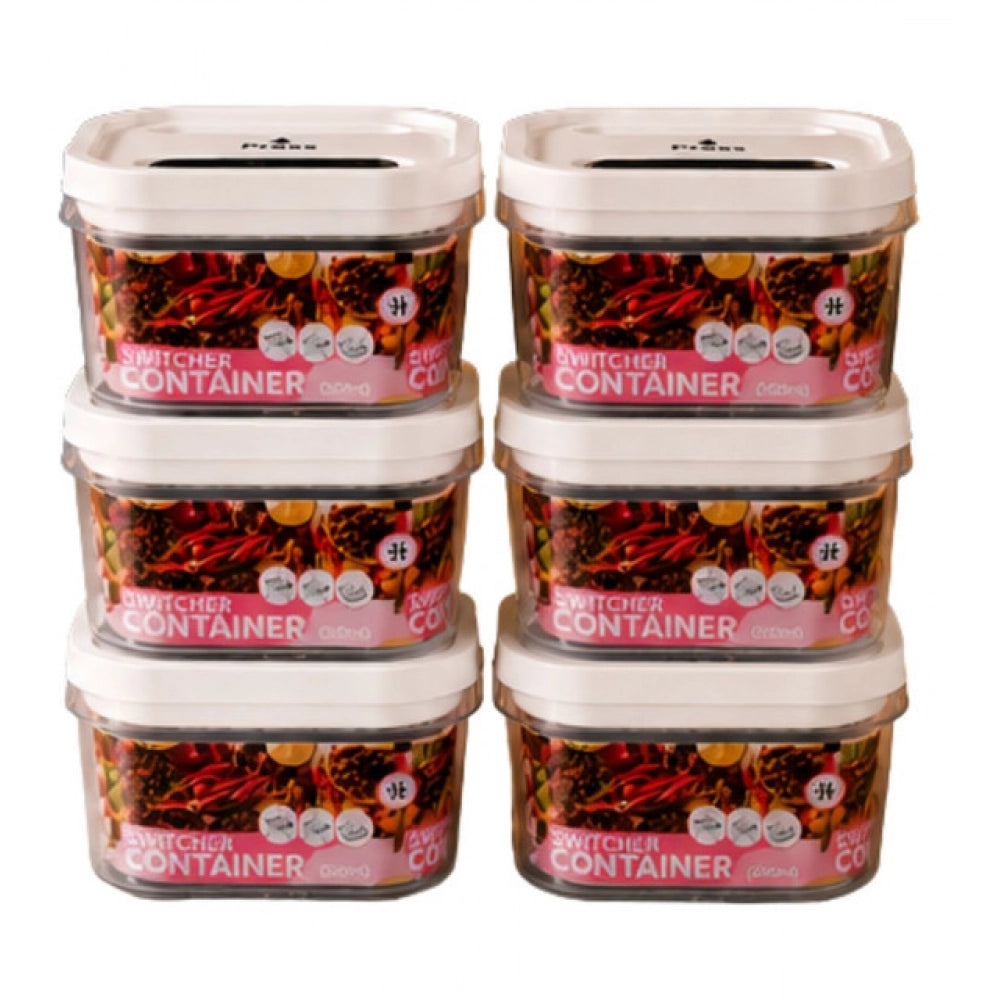 Generic Pack of 6 Switchers Airtight Storage Container Set 1250 ML (White)