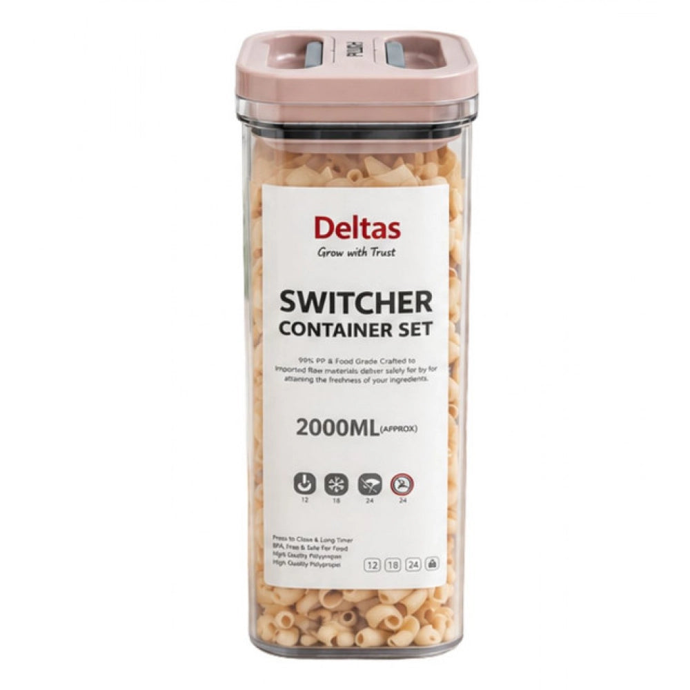 Generic Pack of 1 Switchers Airtight Storage Container Set 2000 ML (Pink)