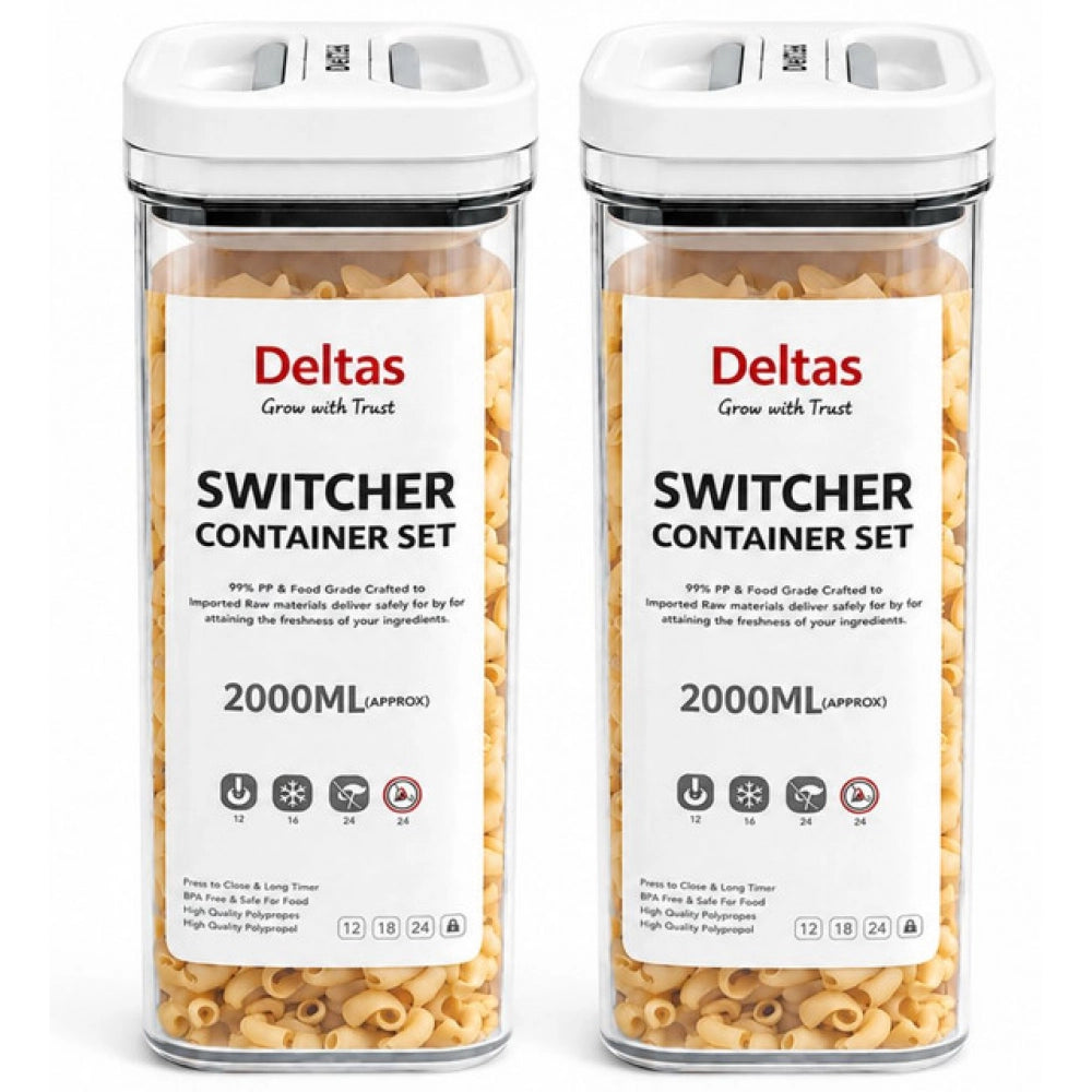 Generic Pack of 2 Switchers Airtight Storage Container Set 2000 ML (White)