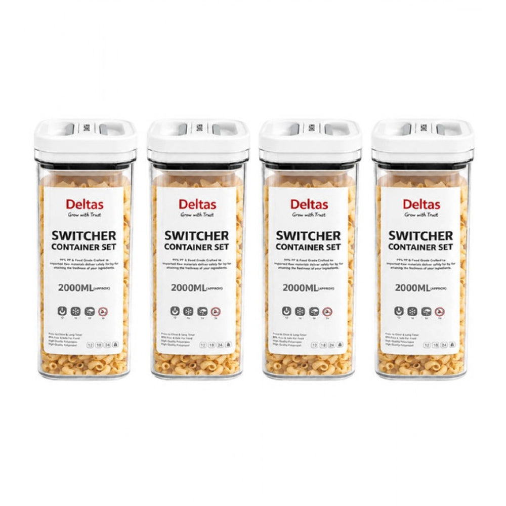 Generic Pack of 4 Switchers Airtight Storage Container Set 2000 ML (White)