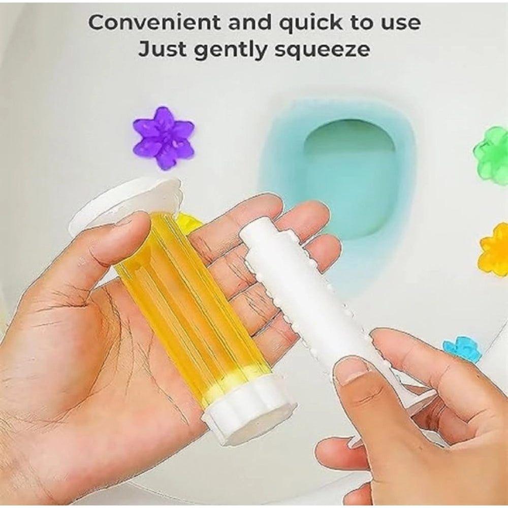 Generic Pack of 2 Toilet Freshner And Cleaner Flower Gel (Multicolor)