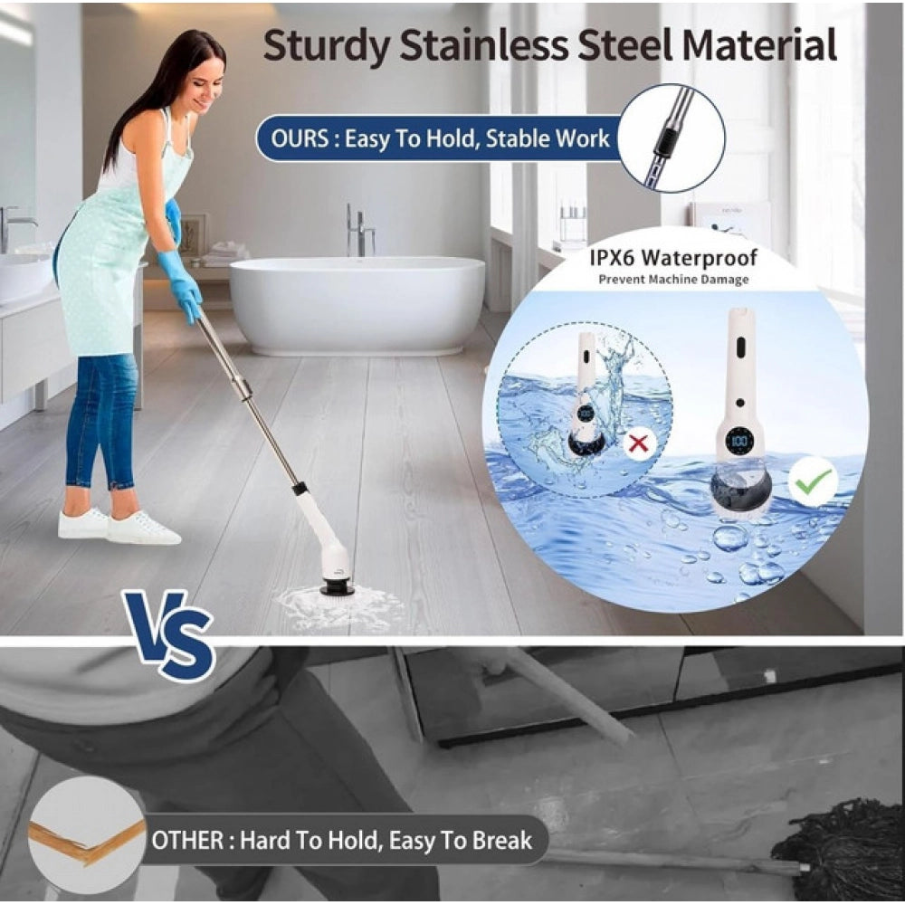 Generic 9 in 1 Cordless Electric Spin Scrubber (Multicolor)