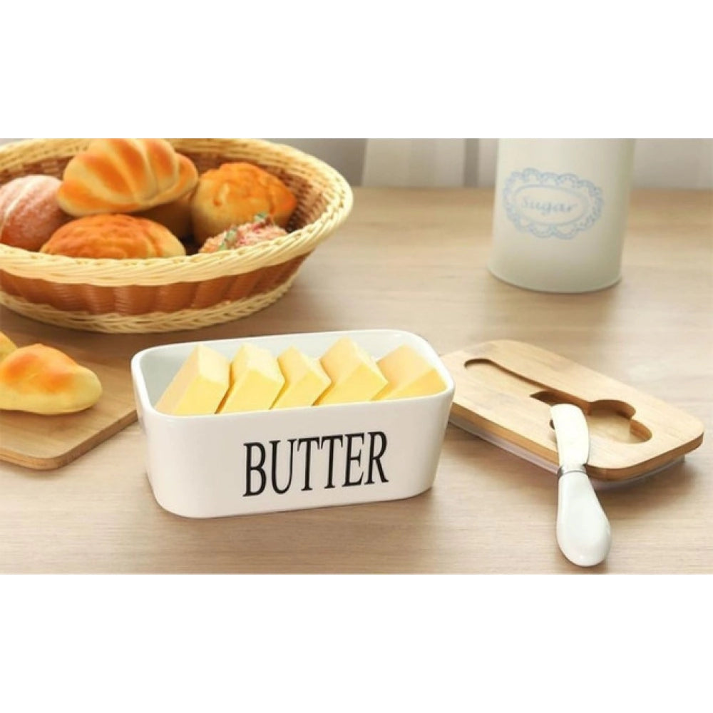 Generic Ceramic Butter Box (White)