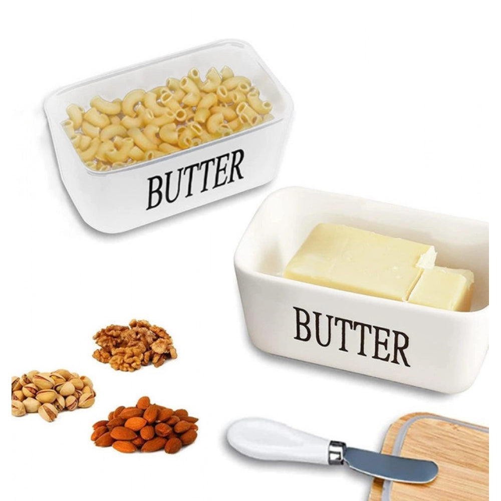 Generic Ceramic Butter Box (White)