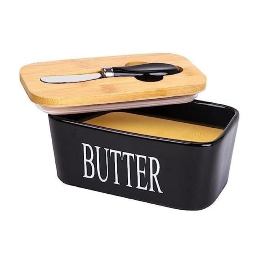 Generic Ceramic Butter Box (Black)