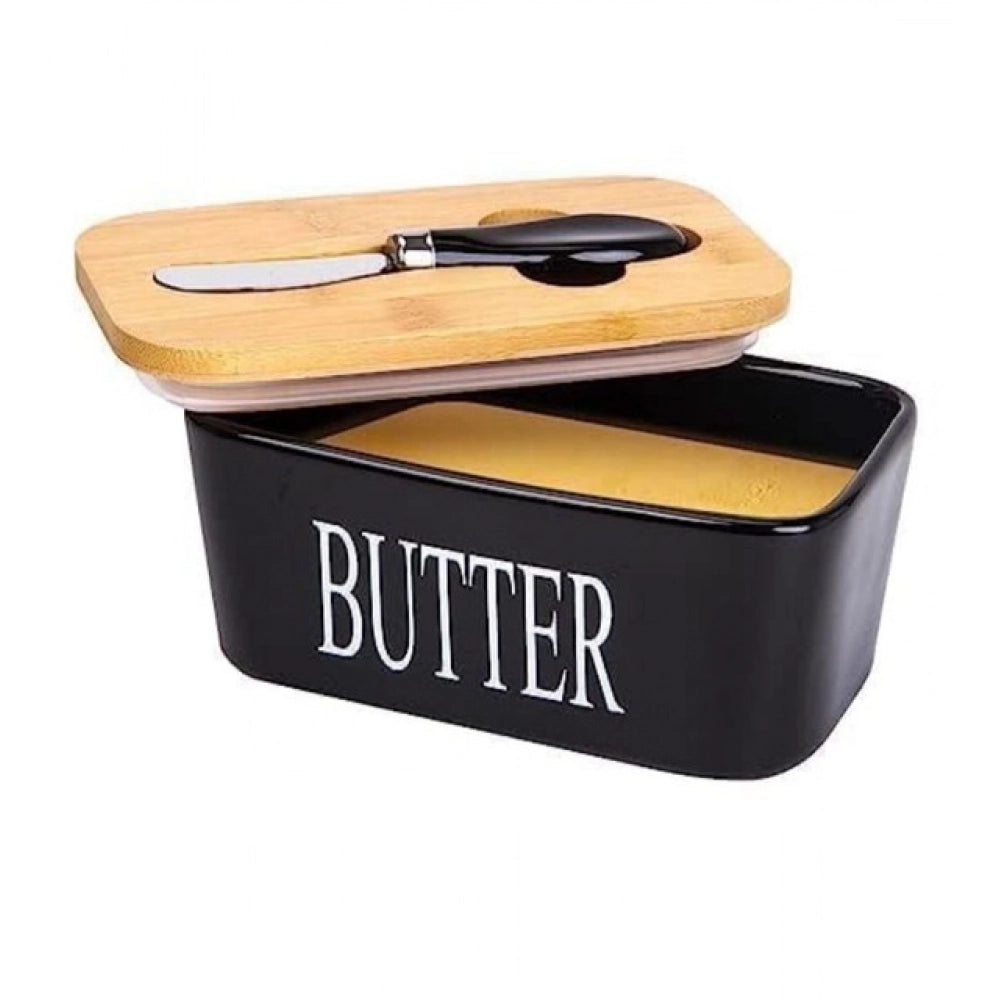 Generic Ceramic Butter Box (Black)