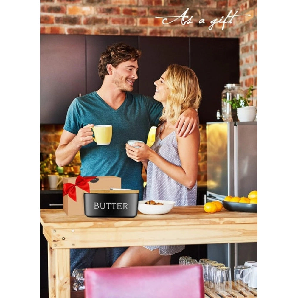 Generic Ceramic Butter Box (Black)