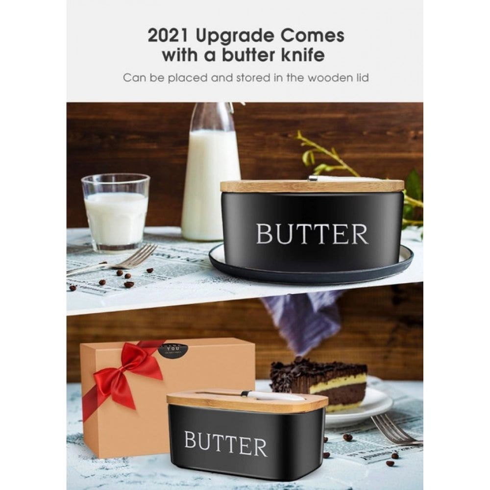 Generic Ceramic Butter Box (Black)