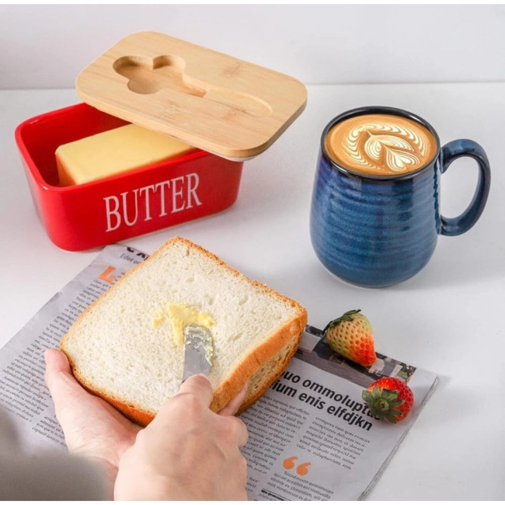 Generic Ceramic Butter Box (Red)