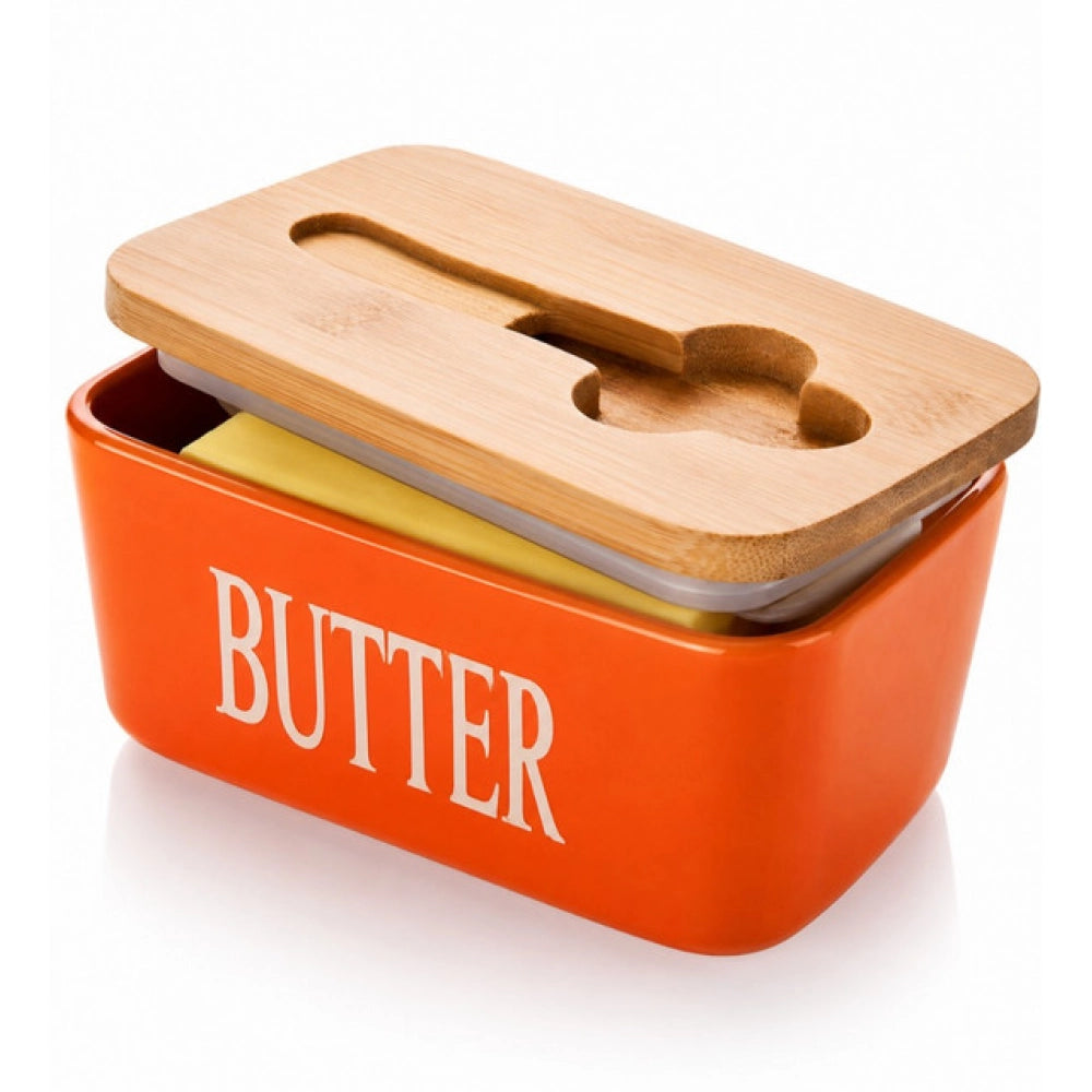 Generic Ceramic Butter Box (Orange)