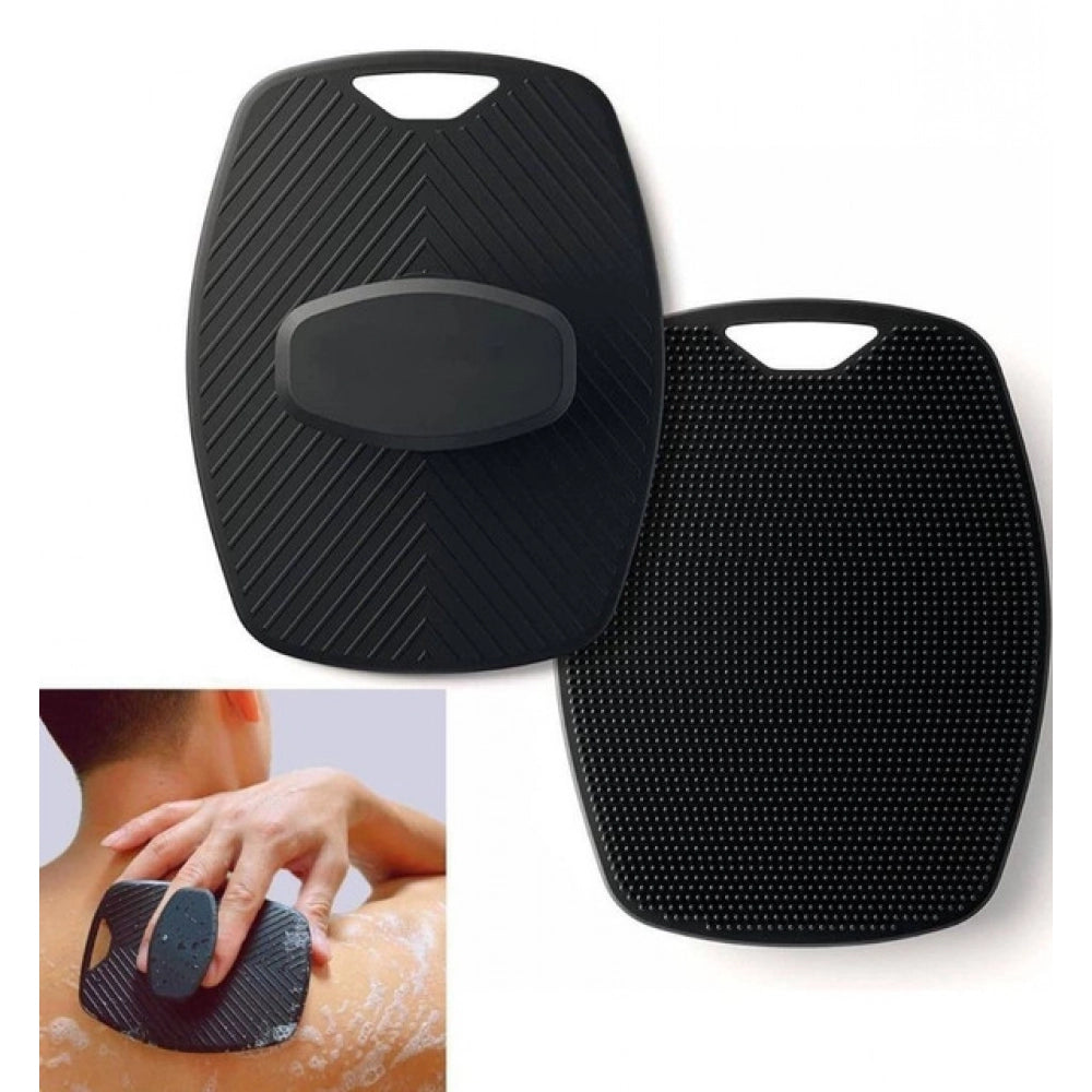 Generic Pack of 2 Silicone Body Scrubber Bath Brush (Black)