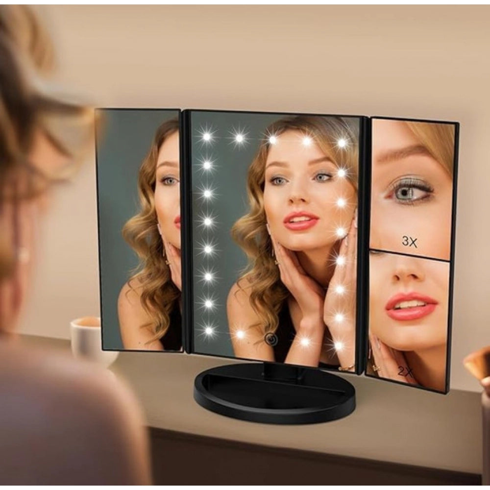 Generic Rechargeable Makeup Vanity Mirror (Silver)