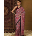 Generic Women's Crepe Printed Saree With Unstitched Blouse 5.5Mtr (Maroon)