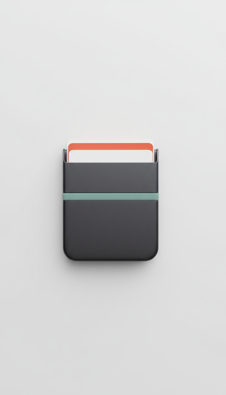 Brushed metal cardholder wallet