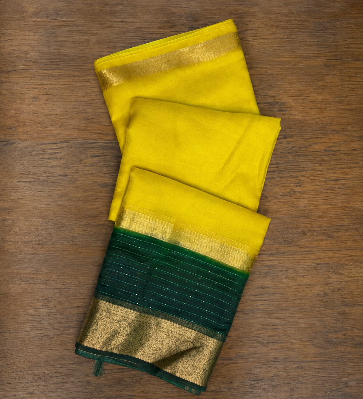Women's Khadi Cotton  Solid Saree With Unstitched Blouse 5.5Mtr (Yellow)
