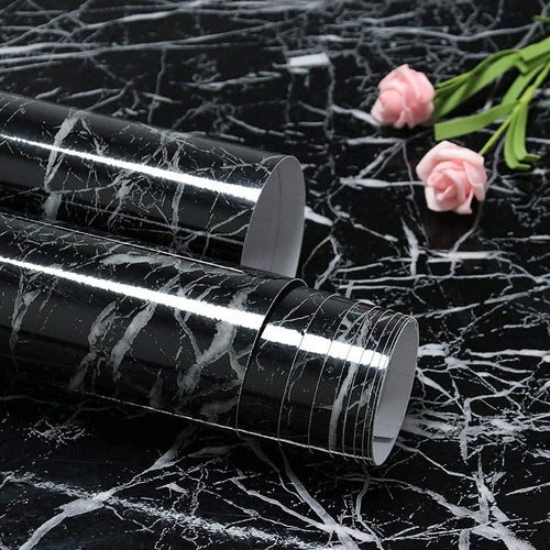 60x200 cm Black Marble Foil Roll