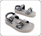 Women’s Printed Wedge Sandals with Adjustable Hoop Straps