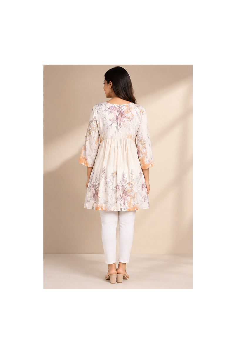 Royal Floral Printed Tunic Top