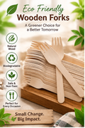 Eco-Friendly Wooden Forks – Biodegradable Disposable Cutlery