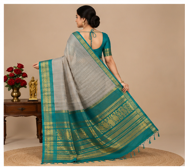 Checked Kalyani Cotton Sarees