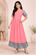 Women’s Pink & Grey Ethnic Dress