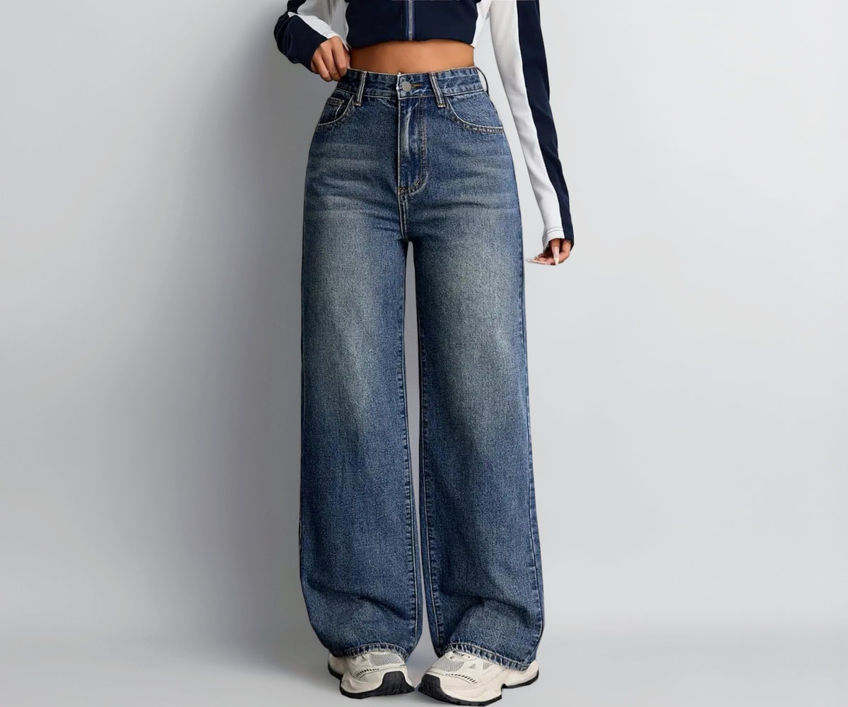 Women's Denim Stretchable High Waist Baggy Jeans