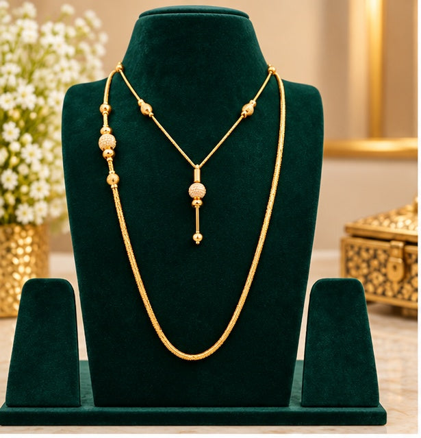 One gram gold plated. Mop chain price 850. Shots chain price 650.