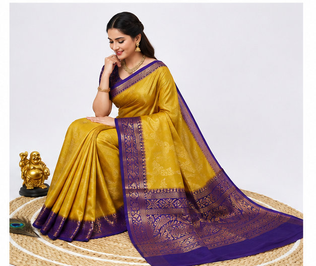 Foil Print Saree