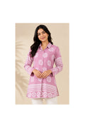 Women’s Pink Printed Longline Kurti