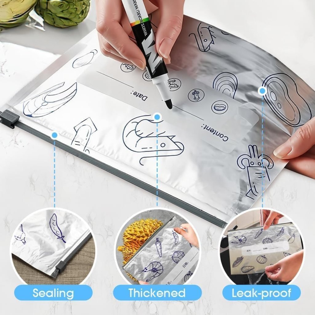 10 pcs Reusable Aluminum Foil Bag Food Storage