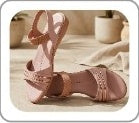 Women’s Pink Backstrap Casual Sandals with Wedge Heel