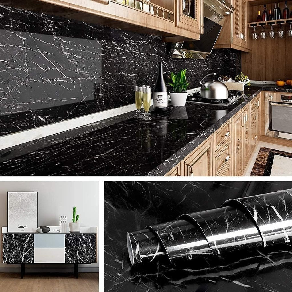 60x200 cm Black Marble Foil Roll