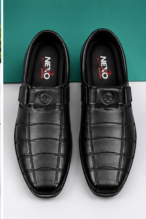 Men’s Black Casual Slip-On Sandals – Stylish & Comfortable Everyday Footwear